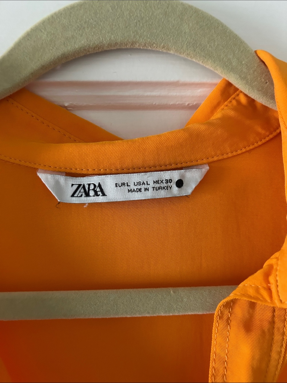 Zara Orange Long-Sleeve Polo Blouse - Picture 2 of 2